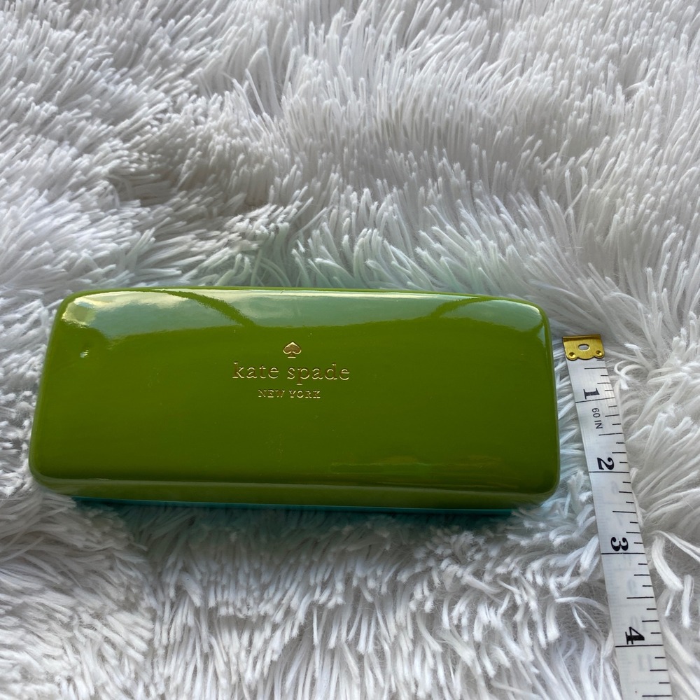 NWOT KATE SPADE Eyeglasses Case Women Green Blue Colorblock Hard Shell OS